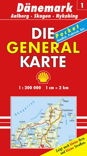 City Travel Guides Discounted  Livres : Generalkarte Dänemark 1. Aalborg, Skagen, Nykobing 1: 200 000.