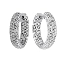 10k White or Yellow Gold Inside-Out Pave Diamond Hoop Earrings (3/4 cttw, H-I Color, I2-I3 Clarity)