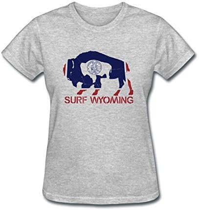 TopGD Custom Surf Wyoming Flag Design T Shirt For Women
