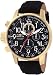 Stainless Steel Gold Case Lefty Force Chronograph Canvas And Leather Strap