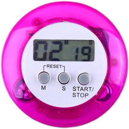 Upell New Cute Mini Round LCD Digital Cooking Home Kitchen Countdown UP Timer Alarm (Purple)