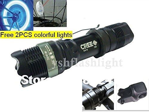 ChicSport SA-9 Flashlight 400Lumens 7W CREE Q5 LED Adjustable ZOOMABLE Torch bicycle light+holder+2*Wheel light 1set/lot
