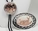 Silver Plated Diamond cut Copper Deer Bolo Tie / Buckle Set