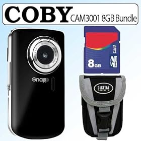 Click here to buy Coby CAM3001 1.3MP 4X Digital Zoom Digital Camcorder 8GB SD Card Bundle.
