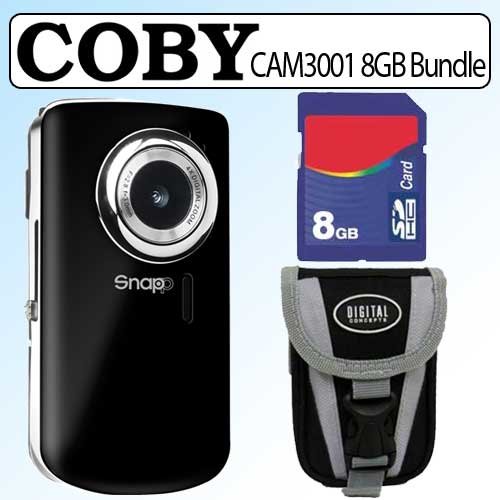Coby CAM3001 1.3MP 4X Digital Zoom Digital Camcorder 8GB Bundle