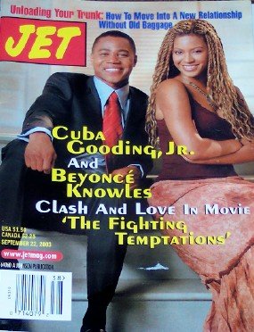 Jet Magazine, Sept. 22, 2003. Cuba Gooding, Jr. and Beyonce Knowles Star in new movie 'The Fighting Temptations'.