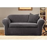 Sure Fit Stretch Metro 2-Piece Loveseat Slipcover, Gray