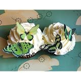 Edible Butterflies  copy Small Green Set of 24 Cake and Cupcake Toppers Decora