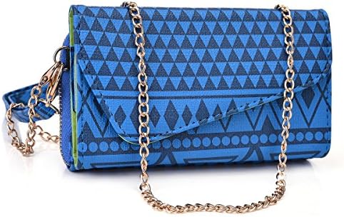 Tribal Mayan Sony Xperia Z3 Compact (AKA Sony D5803, D5833)I Case Wallet Clutch | Blue Ravine + Wristlet and Crossbody Chain & Nextdia Cable Tie