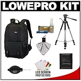 Lowepro Fastpack 250 Digital SLR Camera Backpack Case (Black) + Tripod + Ac ....