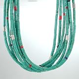 30 Three Strand Sterling Silver, 12 Kt Gold and Turquoise Necklace by Thomas Singer, #8849