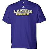 Los Angeles Lakers Purple NBA Double OT Short Sleeve Tee Shirt By Adidas by GametimeUSA
