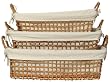 Willow Rectangle Trays With Cotton Liners Set / 3, Large=22 1/2"L x 6 3/4"H x 15"W
