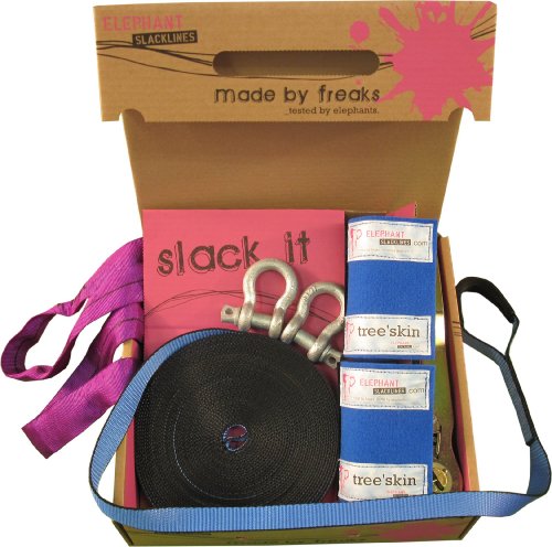 ELEPHANT SLACKLINE 25m on\'sight 25mm Komplett Set, hellblau, 2500 x 2.5cm, 8ABD.218.Z025. im Preisvergleich 