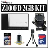 Fujifilm Finepix Z100fd 8MP Digital Camera (Black  White) + 2GB Accessory Kit