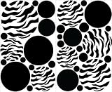 Small Zebra Print and BLACK Dots Wall Stickers / Decals