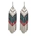Girl Era Womens Elegant Simple Metal Tassels Earrings Diamond Earrings(red)