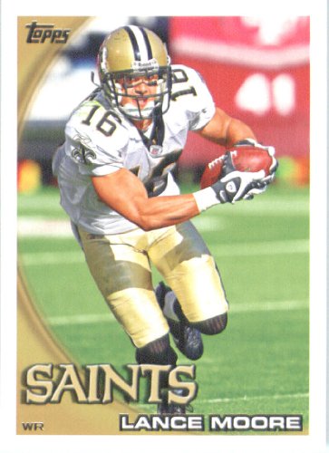 2010 Topps NFL Football Card # 308 Lance Moore - New Orleans Saints - NFL Trading Card in a Protective ScrewDown Case!
