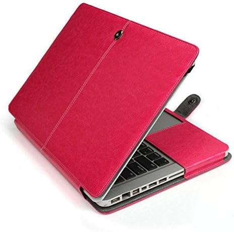 TTTK High grade Premium Quality PU Leather Book Cover Clip On cover Case for (Apple macbook air 11" A1465/A1370, Rose Red)