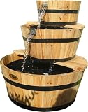 Alpine ThreeTier Barrel Fountain Natural - BAR03CN
