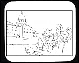 Mouse Pad with black and white, Michigan, dome