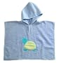 Hooded Terry Towel Pancho in Blue -12 Months