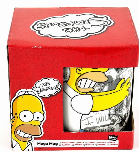 Imagen 5 de United Labels 116520 Los Simpson - Taza gigante con diseño de Bart y Homer (850 ml)
