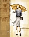 Rain Milano, woman in rain in milano, by Andrea Laliberte