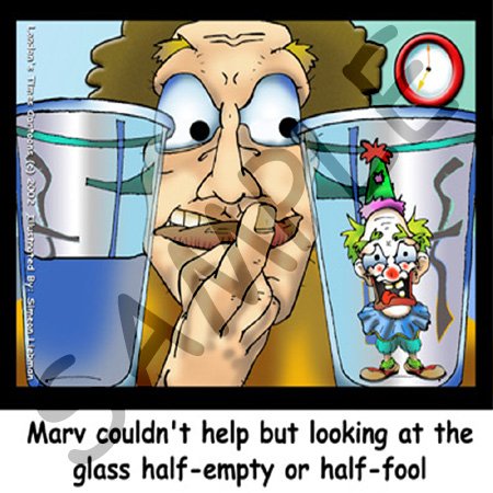 Londons Times Funny Society Cartoons - Glass Is Half-Fool - Mugs
