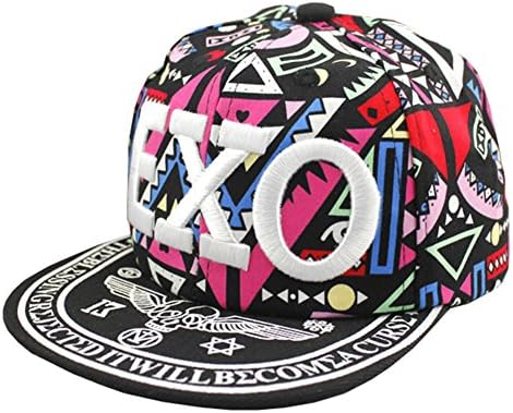 Bayto Hip-hop Cap Canvas Street Hats Skateboard Stars Snapback EXO Geometric Print BD050 Rose