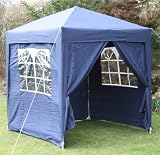 2.0x2.0mtr BLUE Pop Up Gazebo, FULLY WATERPROOF with Four Side Panels and Carrybag