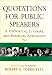 Books : Quotations for Public Speakers: A Historical, Literary, and Political Anthology