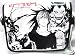 DEATH NOTE: Light, Ryuk & Misa Blk/White Messenger Bag