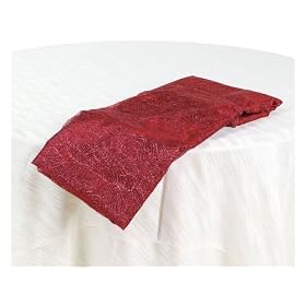 Pack of 4 Cognac Library Red Sheer Glitter Fabric Overlays 120