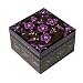 Handmade Black Lacquer Storage/Gift/Jewelry Box Intricately Hand-etched Floral Design (Thailand)