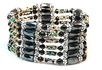 Magnetic Wrap Necklace/Bracelet - Black Cloisonne Beads