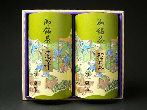 宇治茶詰め合わせ (初摘煎茶 120g缶、雁が音 鷹が峰 100g缶)
