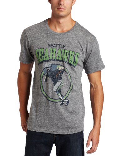 NFL Men's Seattle Seahawks Short Sleeve Triblend Crew (Steel, Medium)
