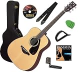 Yamaha FG700S Acoustic Guitar BUNDLE including Hard Case, Strap, Strings, Stringwinder, Picks, Capo, and DVD