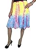 Crinkle Skirt Yellow Blue Tie Dye Boho Hippy Gypsy Cotton Skirts