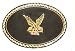 Beautiful Men's Women's Black Hills Gold Yellow-gold & Onyx Inlayed Belt Buckle with Flying Eagle Image