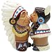 Westland Giftware Mwah Magnetic Native American Couple Salt and Pepper Shaker Set, 3-1/2-Inch