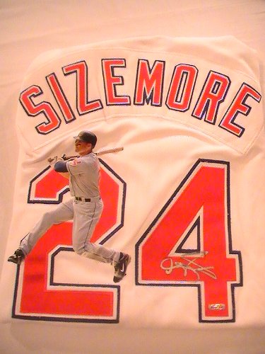 GRADY SIZEMORE SIGNED AUTOGRAPHED JERSEY CLEVELAND INDIANS COA + HOLOGRAM