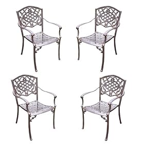 Tacoma Stacking Arm Chairs Set Of 4 - Antique Bronze