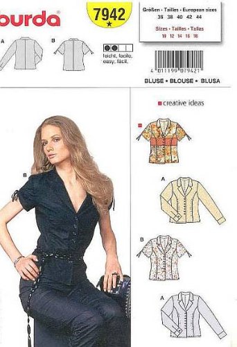Schnittmuster Burda 7942 Bluse Gr. 36-44 (Sizes 10-18)