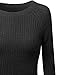 Awesome21 Long Sleeves Round Neck High-Low Knit Crop Top Sweatshirt Charcoal Size M