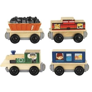 Kidkraft Playkraft Wooden Steam Engine Train Set