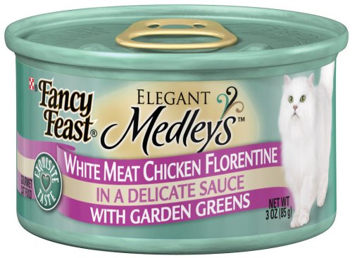 Fancy Feast Gourmet Cat Food, Chicken Florentine in Sauce with Garden Greens, 3-Ounce Cans (Pack of 24)