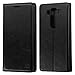 Idea Line Premium Pouch Id Credit Card Cover Flip Folio Book Style with Money Slot Leather Case for Lg V10, Black