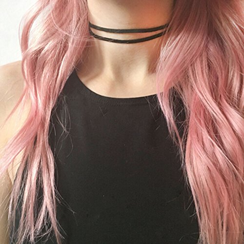 Bridalvenus Black Lace Choker Necklace Chic Bowknot Jewelry for Women and Girls on Wedding, Party and Evening (Two layer)
